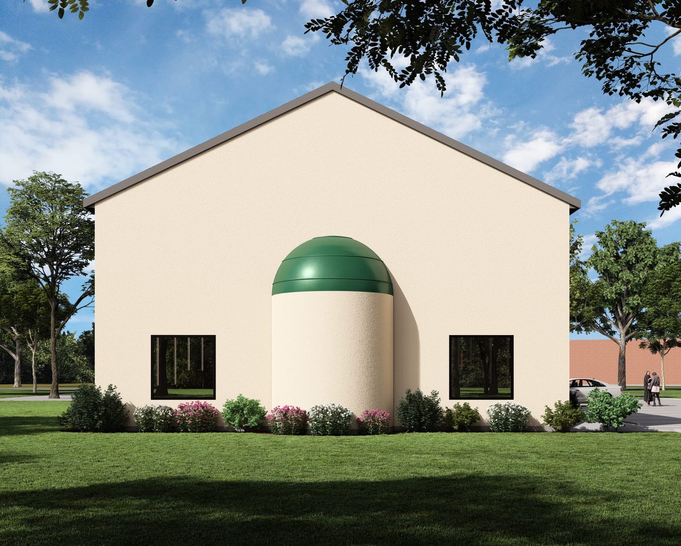 Rear elevation with the mihrab apse and small dome